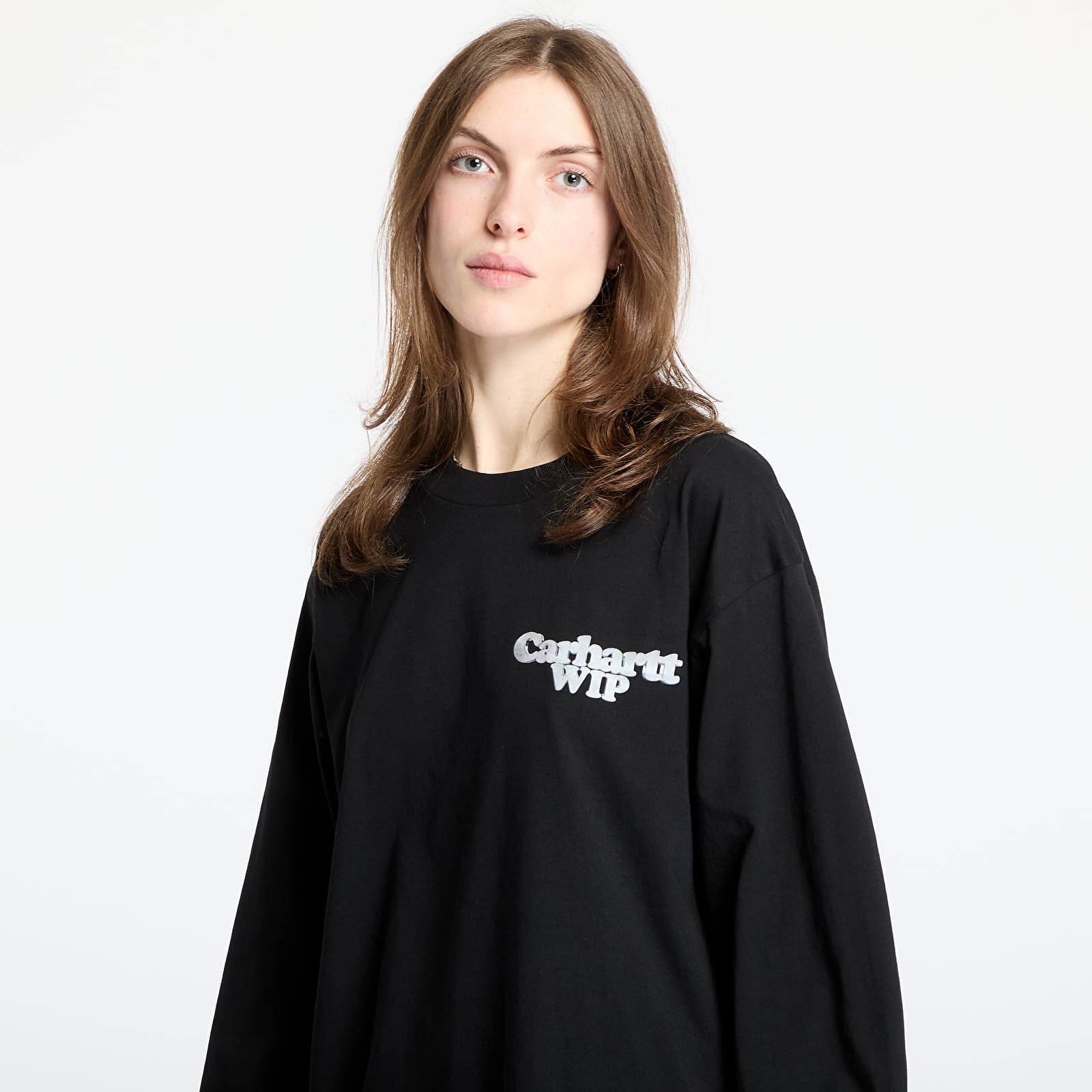 Moške majice Carhartt WIP L/S Chain Link T-Shirt UNISEX Black/ Silver