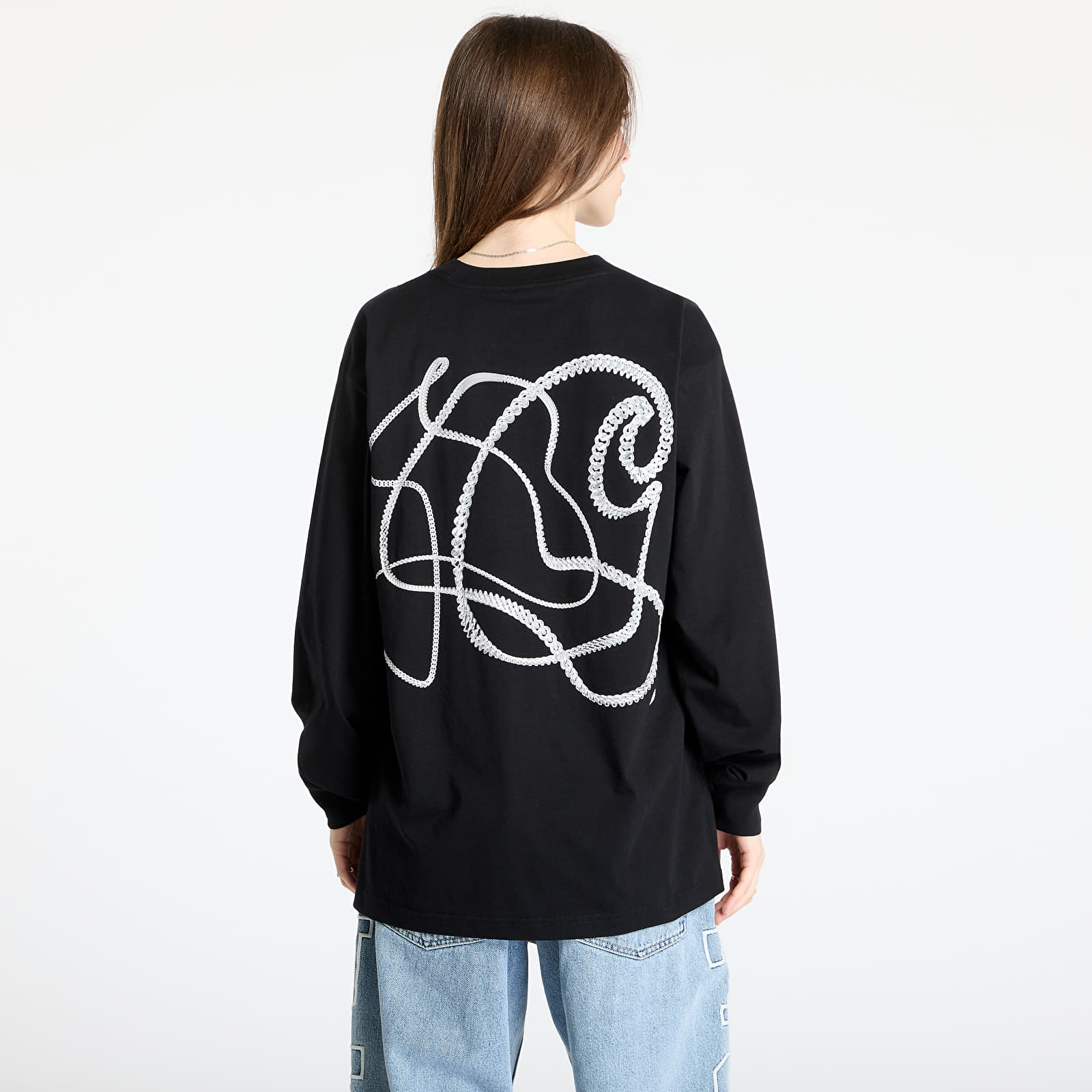 Moške majice Carhartt WIP L/S Chain Link T-Shirt UNISEX Black/ Silver