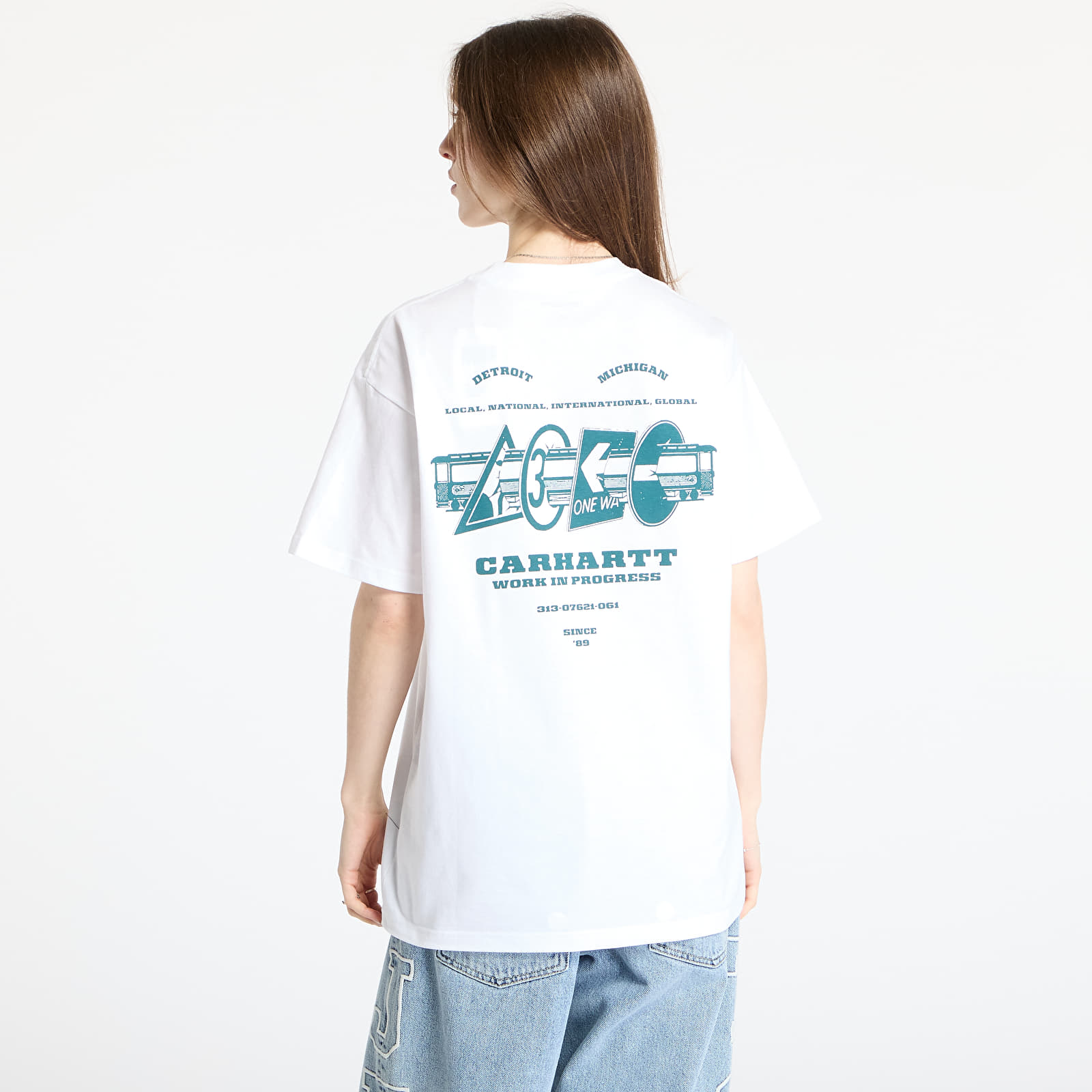 Vyriški marškinėliai Carhartt WIP S/S Runaway T-Shirt UNISEX White/ Malachite