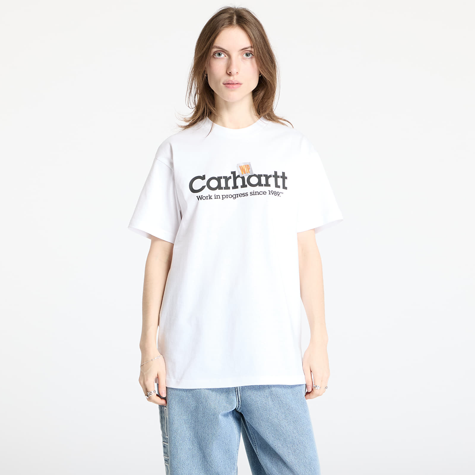 Men's T-shirts Carhartt WIP S/S Label Script T-Shirt UNISEX White