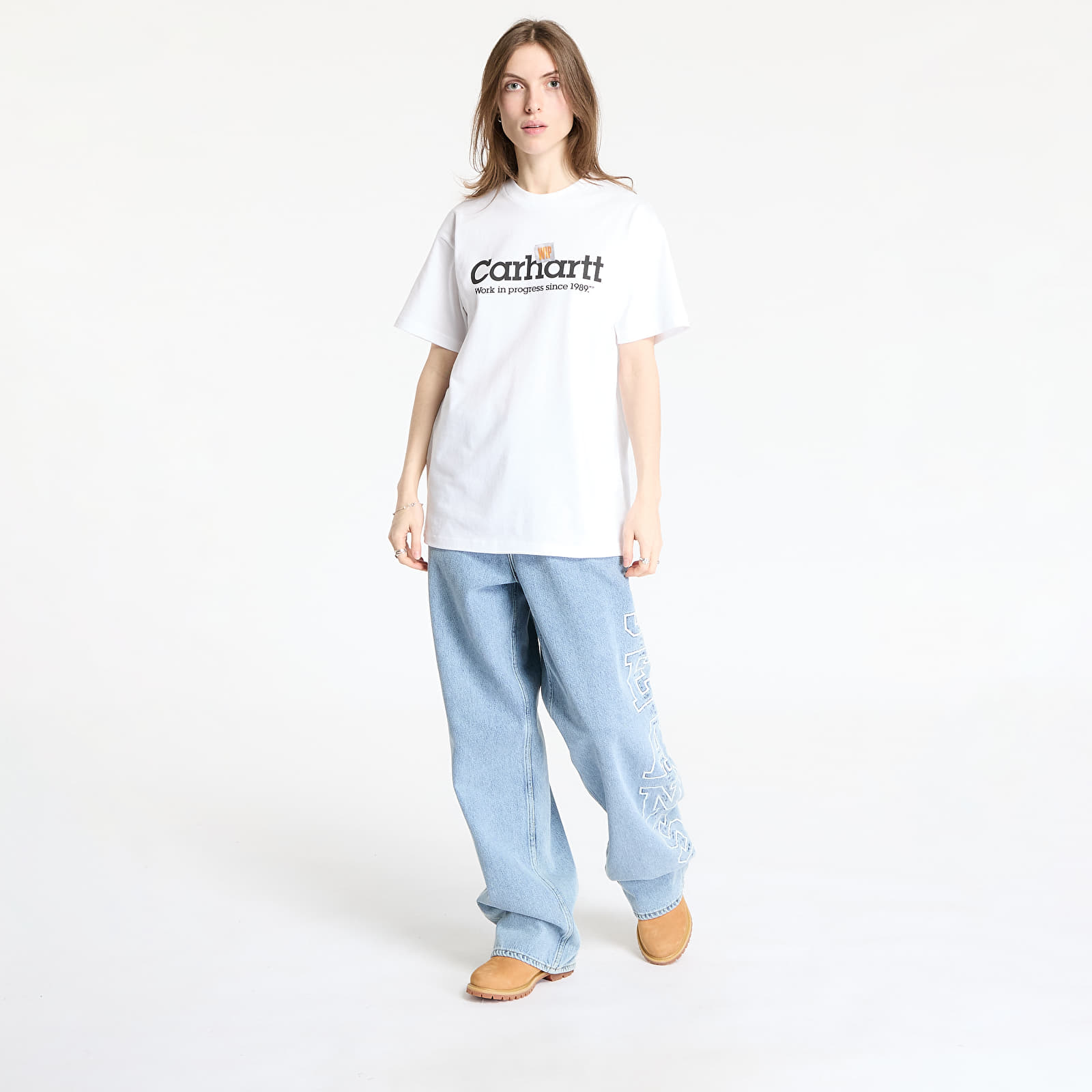 Men's T-shirts Carhartt WIP S/S Label Script T-Shirt UNISEX White