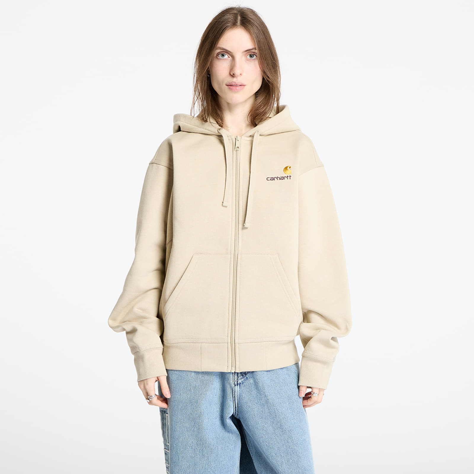 Kapuutsikud ja kampsunid Carhartt WIP Hooded American Script Jacket UNISEX Fleur De Sel