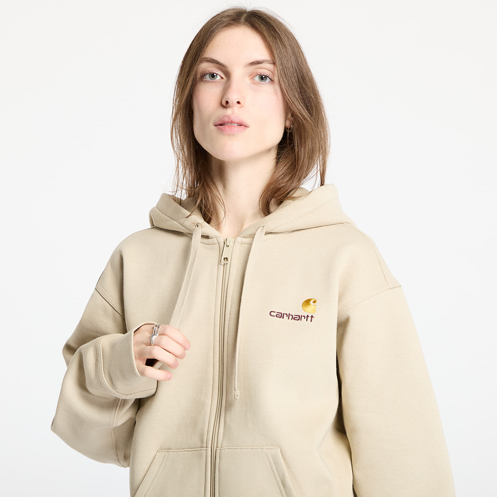 Kapuutsikud ja kampsunid Carhartt WIP Hooded American Script Jacket UNISEX Fleur De Sel