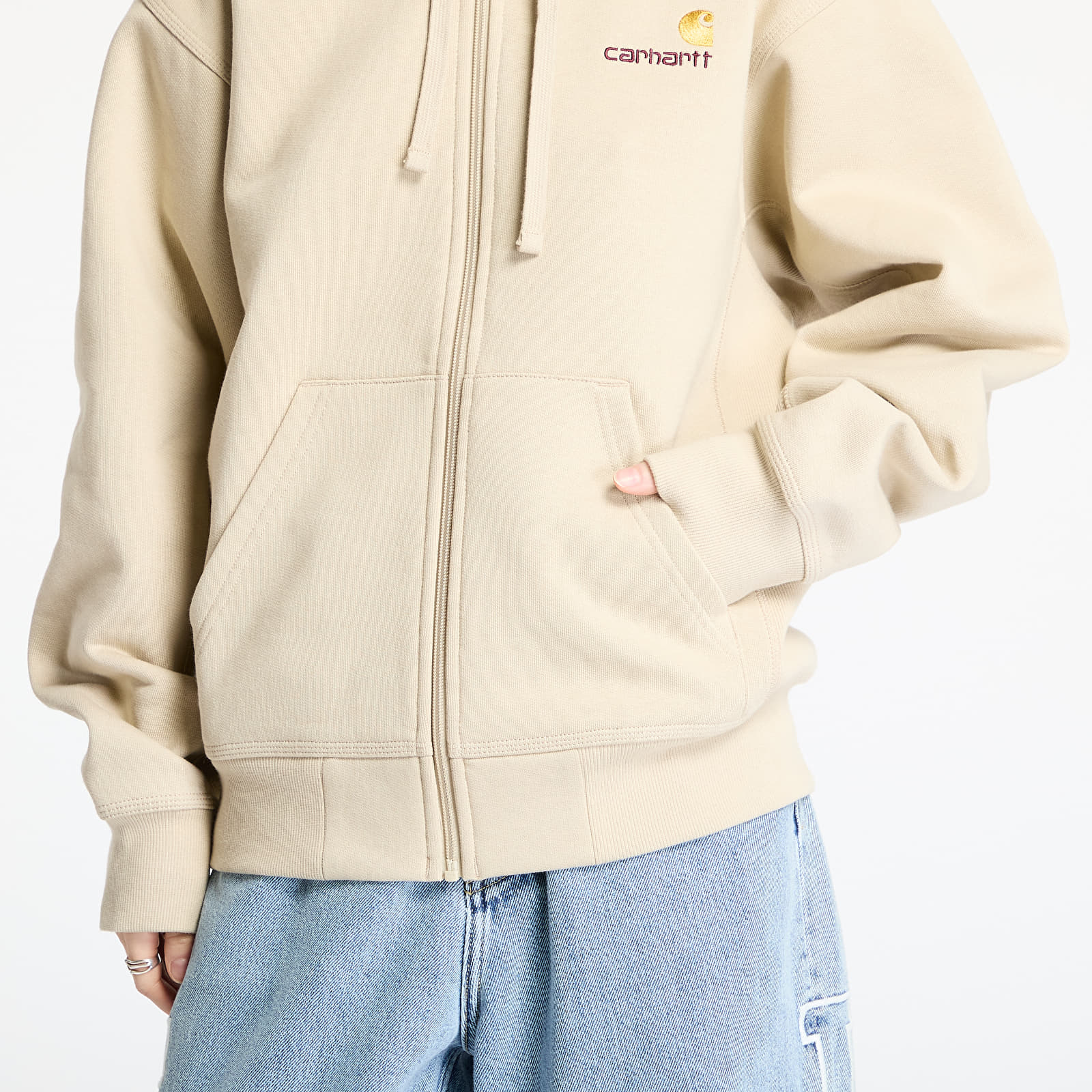 Kapuutsikud ja kampsunid Carhartt WIP Hooded American Script Jacket UNISEX Fleur De Sel