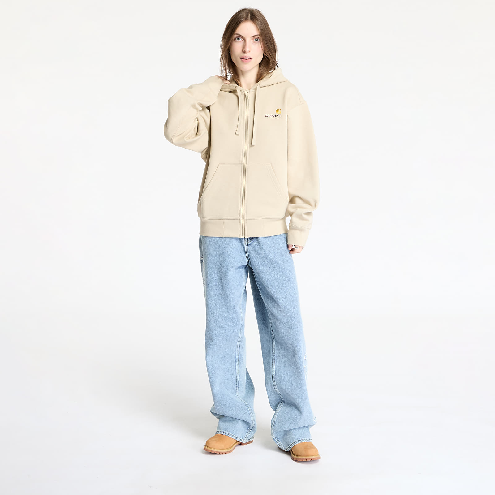 Kapuutsikud ja kampsunid Carhartt WIP Hooded American Script Jacket UNISEX Fleur De Sel