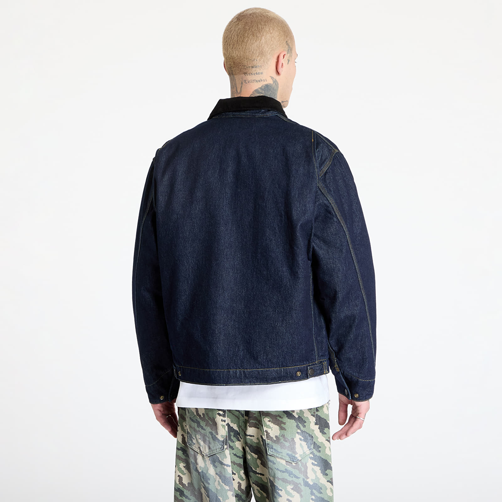 Pánské bundy Carhartt WIP OG Detroit Jacket UNISEX Blue/ Black Rinsed