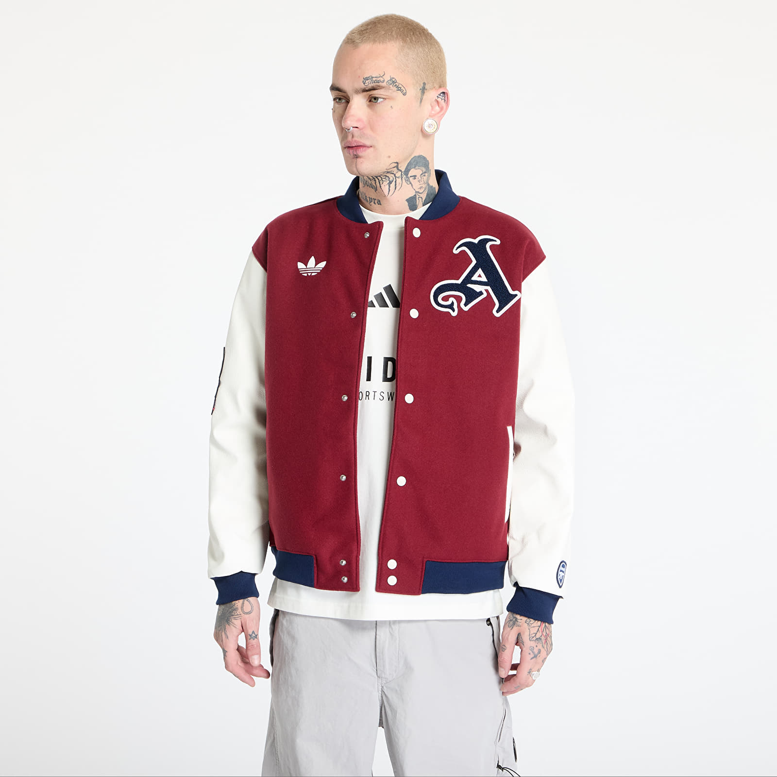 Bombers pour hommes adidas Arsenal FC Varcity Bomber Jacket Noble Maroon