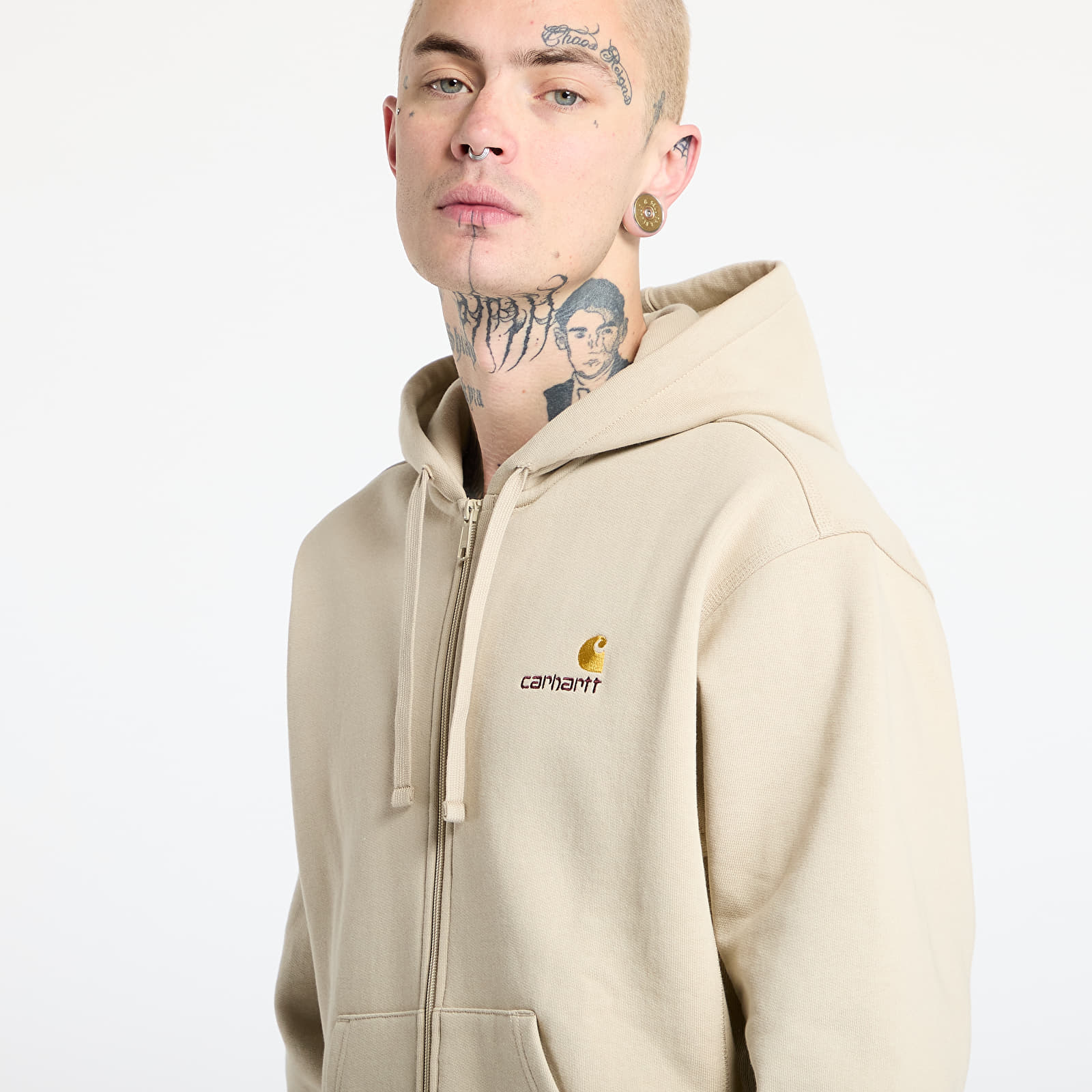 Kapuutsikud ja kampsunid Carhartt WIP Hooded American Script Jacket UNISEX Fleur De Sel