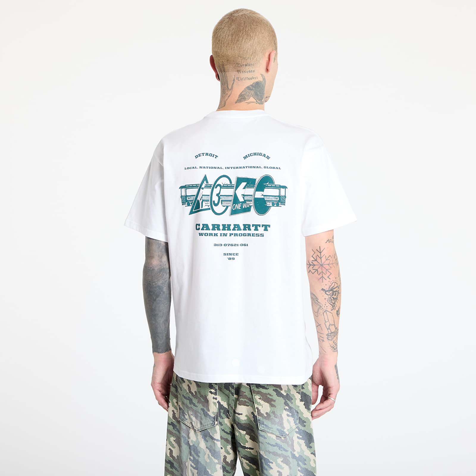 Vyriški marškinėliai Carhartt WIP S/S Runaway T-Shirt UNISEX White/ Malachite
