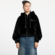 Karl Kani Metal Signature Vegan Fur Zip Hoodie Jacket Black