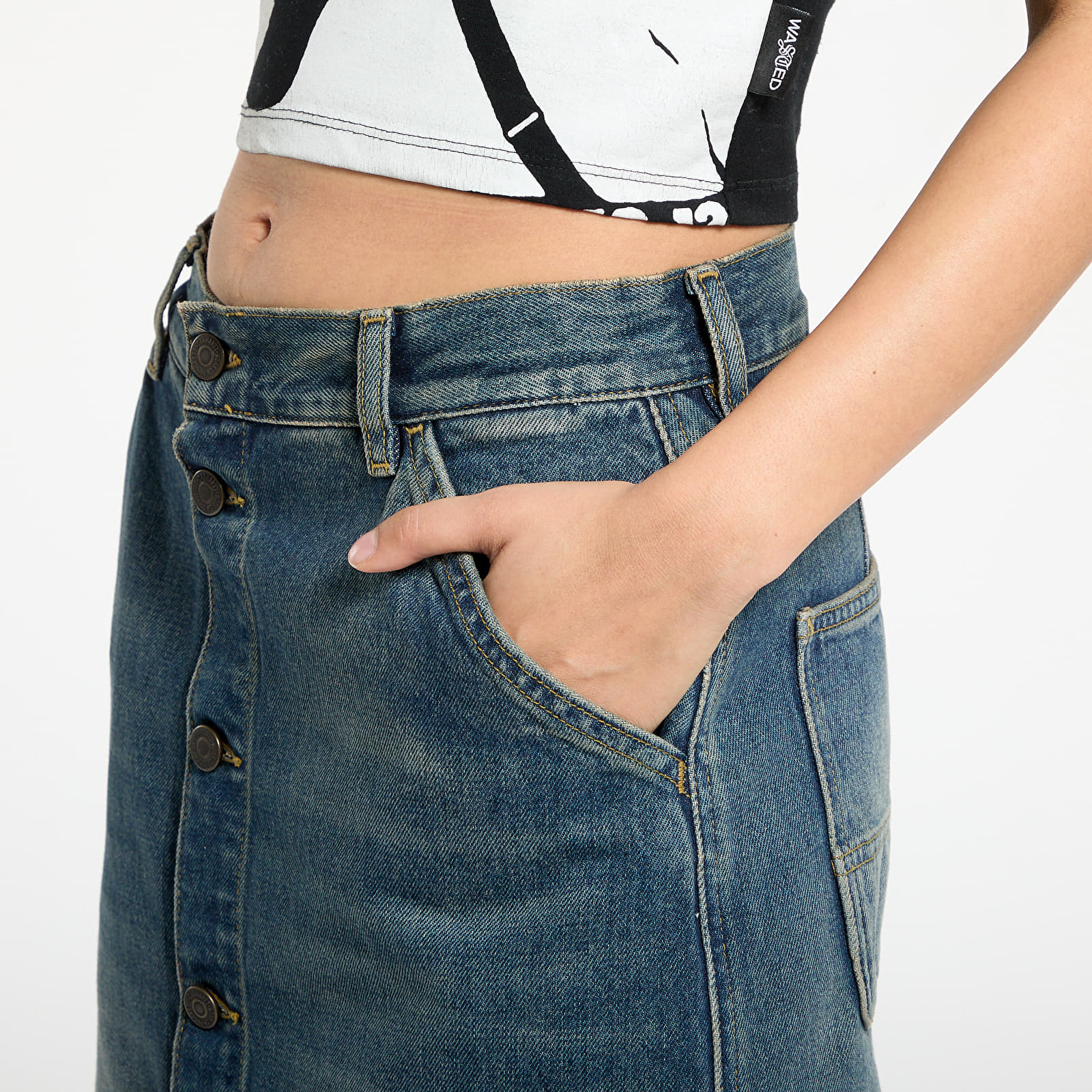 Seelikud Carhartt WIP W' Marvin Skirt Blue Worn Used Wash
