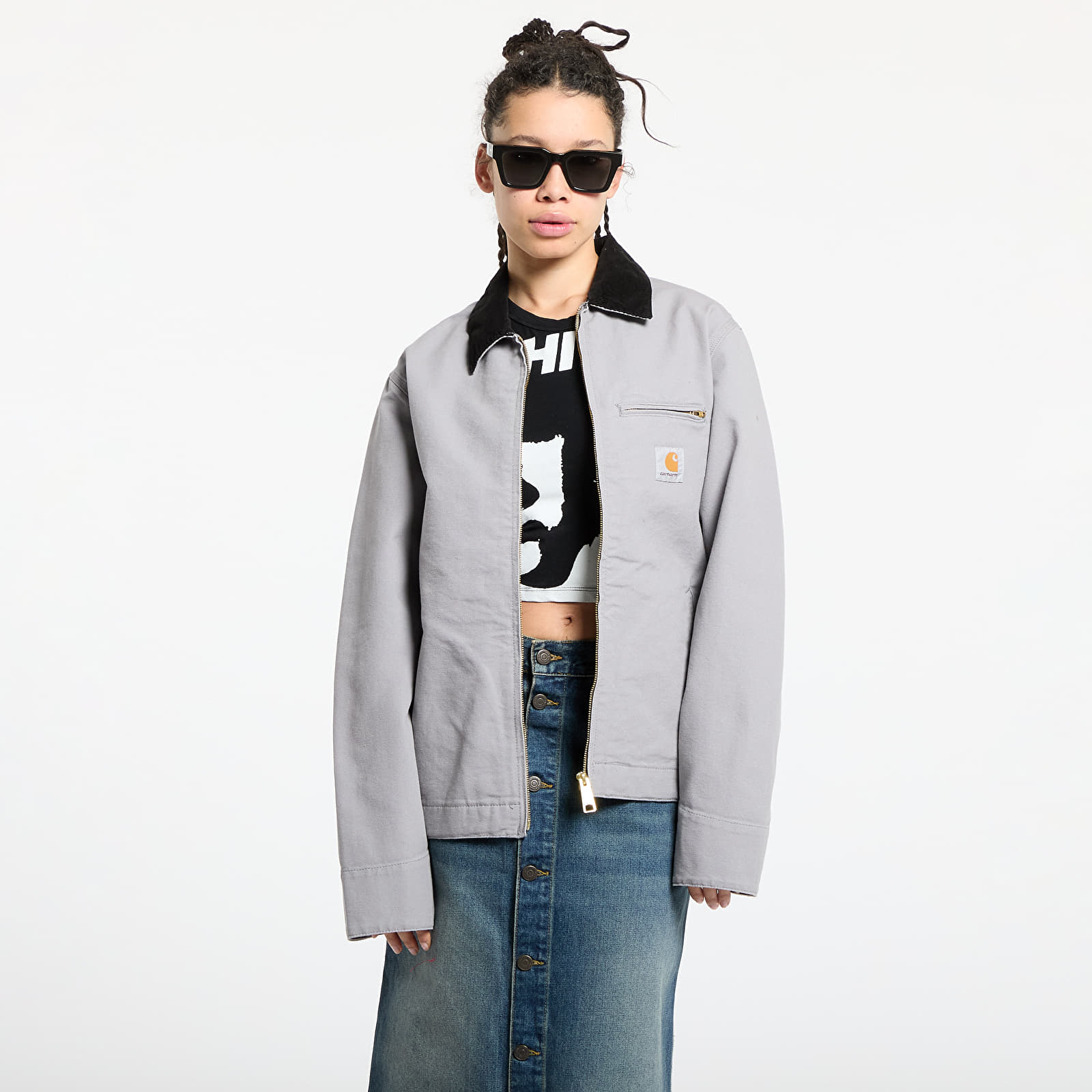 Men's jackets Carhartt WIP Detroit Jacket UNISEX Yosemite/ Black Rinsed