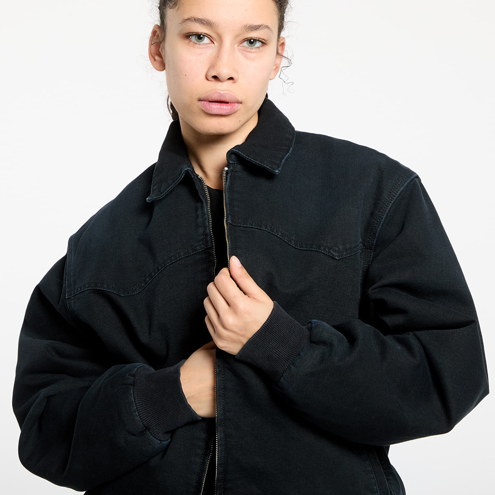 Jacheta Carhartt WIP OG Santa Fe Jacket UNISEX Black/ Black Stone Canvas - 1 | YEO