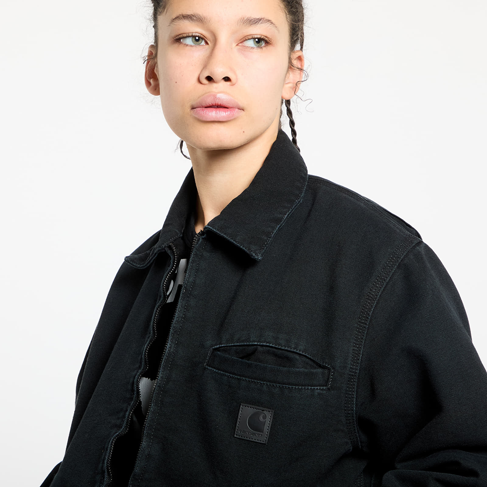 Dámské bundy Carhartt WIP W' Dayton Jacket Black Stone Canvas