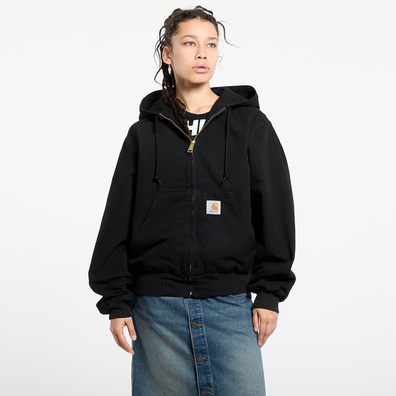 Pánské bundy Carhartt WIP OG Active Jacket UNISEX Black Rinsed