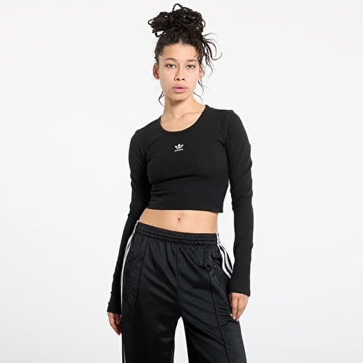 adidas Essentials Rib Cro-Packed Longsleeve Tee Black