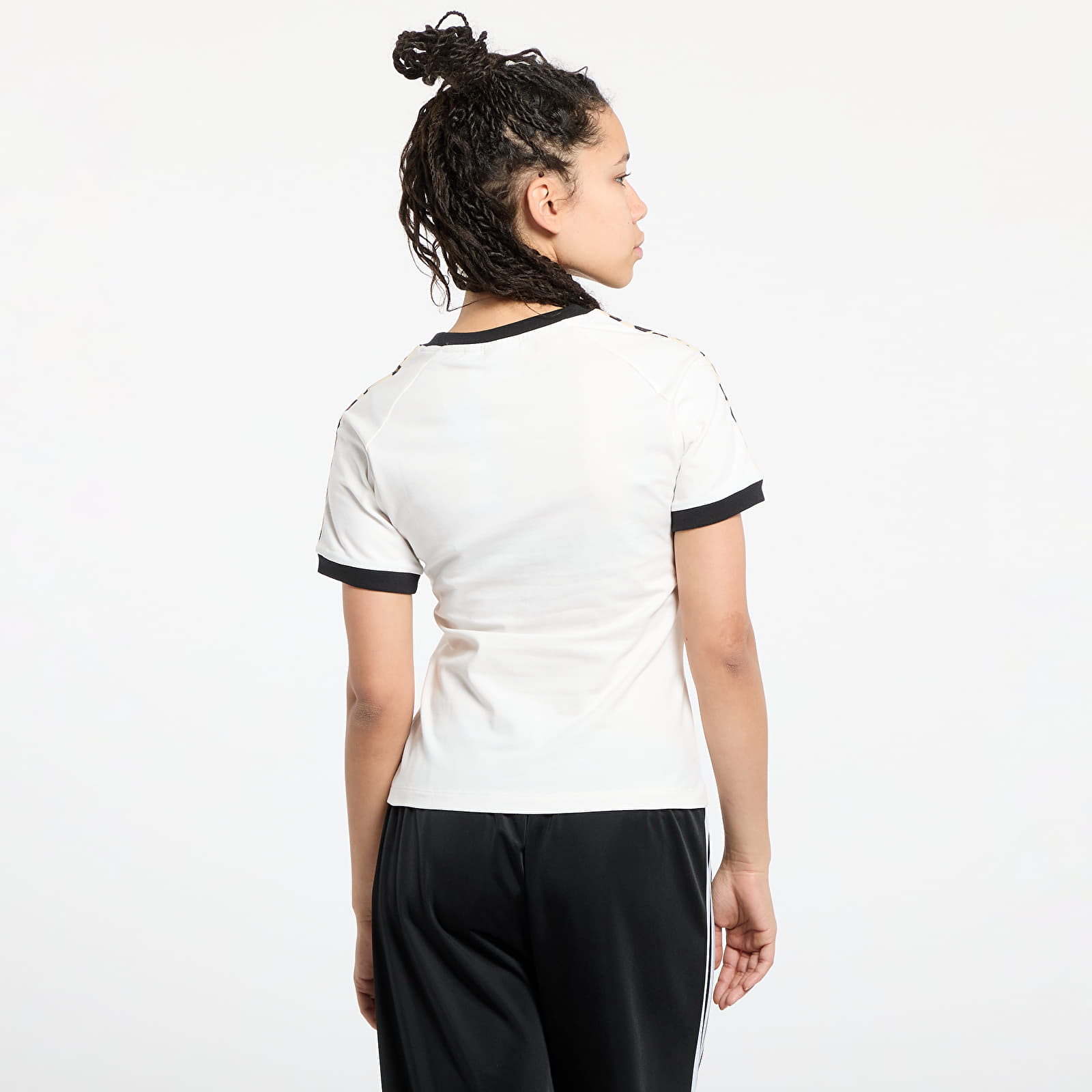 Γυναικεία μπλουζάκια adidas Leopard 3 Stripe T-Shirt Wonder White