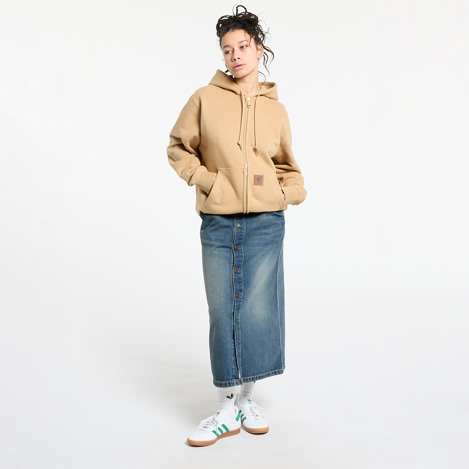 Férfi pulóverek Carhartt WIP Hooded Eldon Sweat Jacket UNISEX Dusty H Brown