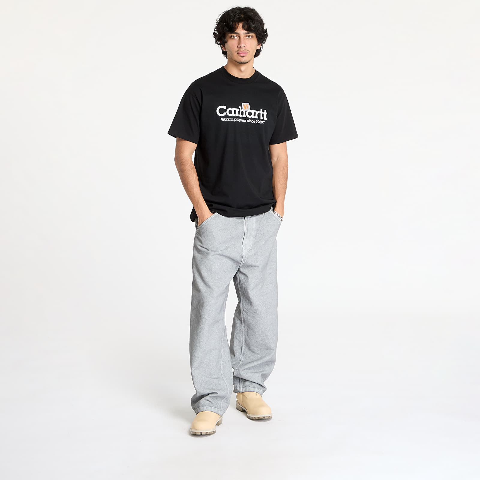 Camisetas hombre Carhartt WIP S/S Label Script T-Shirt UNISEX Black