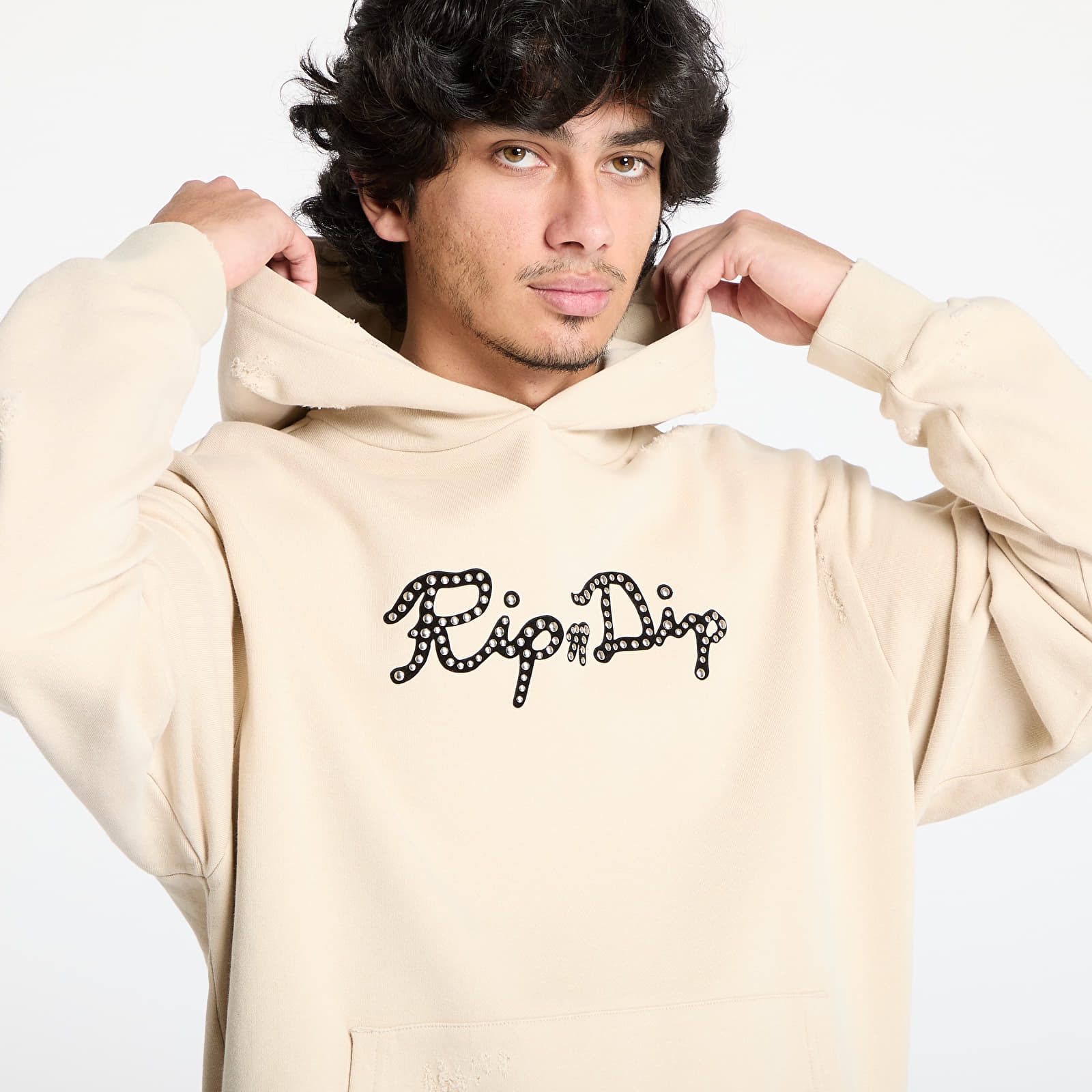 Moške majice RIPNDIP Script Hoodie Khaki