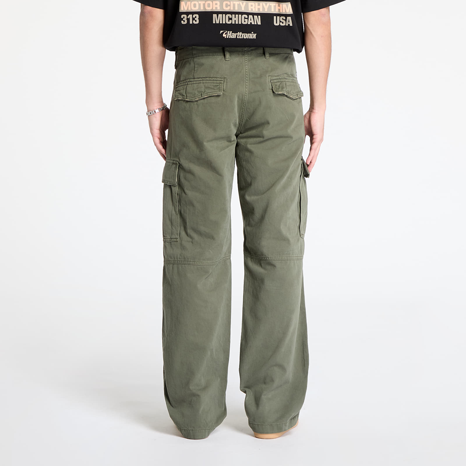 Spodnie męskie Tommy Jeans Jaimie Cotton Cargo Pants Green