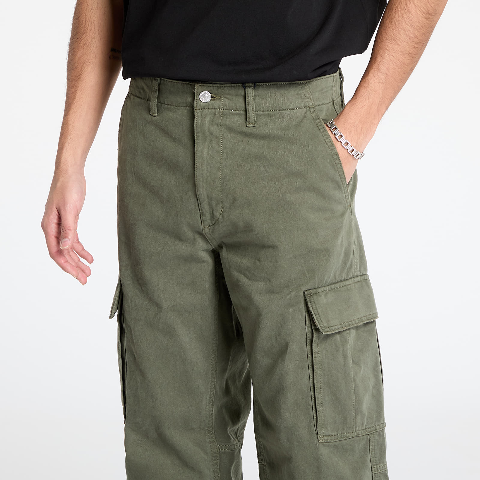 Spodnie męskie Tommy Jeans Jaimie Cotton Cargo Pants Green