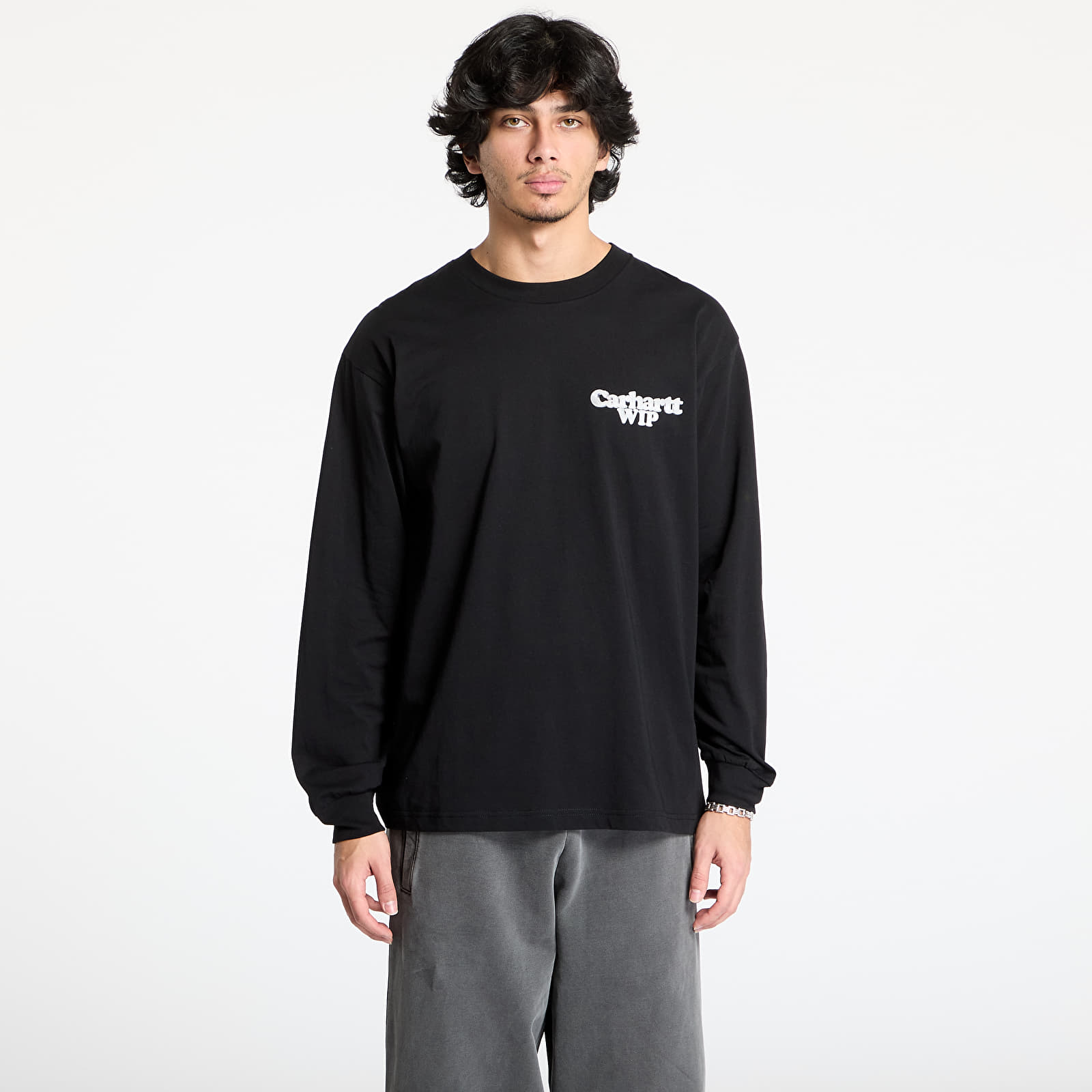 Moške majice Carhartt WIP L/S Chain Link T-Shirt UNISEX Black/ Silver