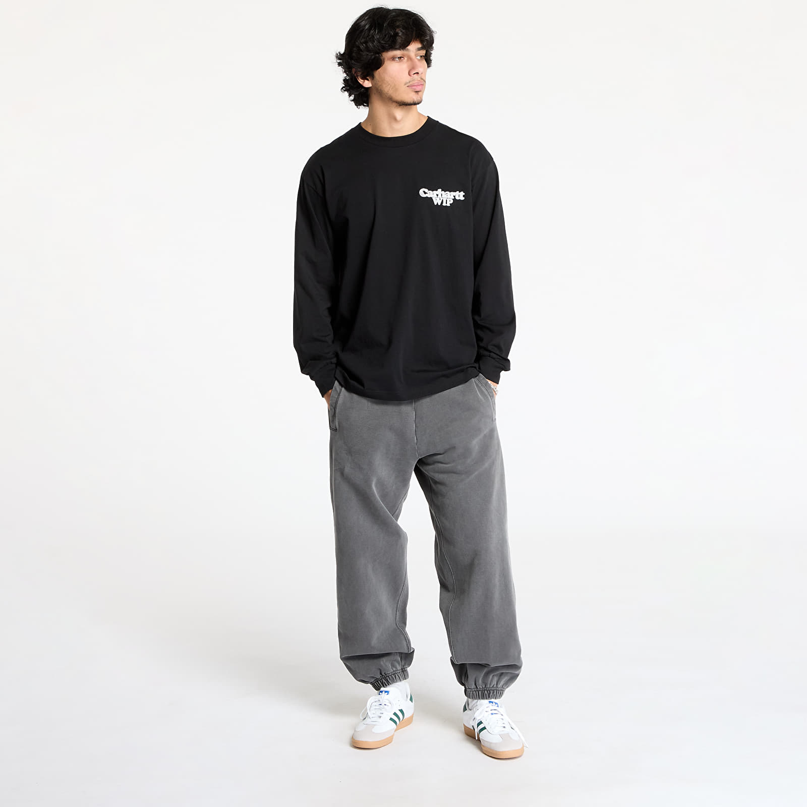 Moške majice Carhartt WIP L/S Chain Link T-Shirt UNISEX Black/ Silver