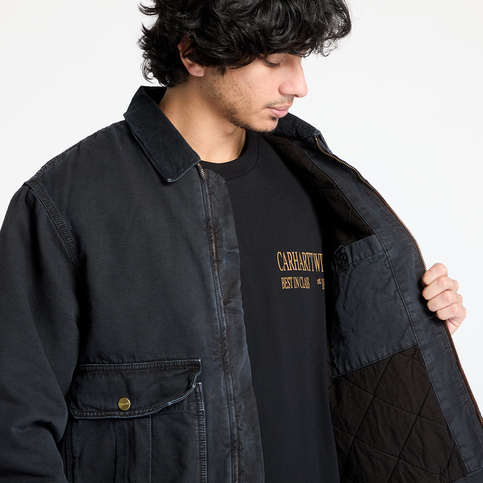 Jacken Carhartt WIP Stanton Jacket UNISEX Black/ Black Stone Washed