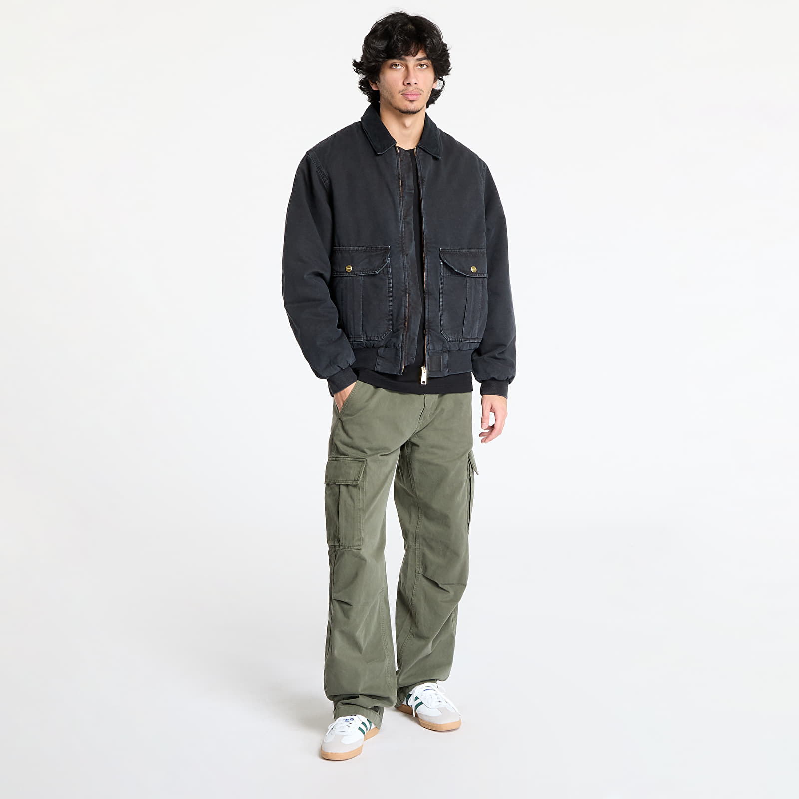 Jacken Carhartt WIP Stanton Jacket UNISEX Black/ Black Stone Washed