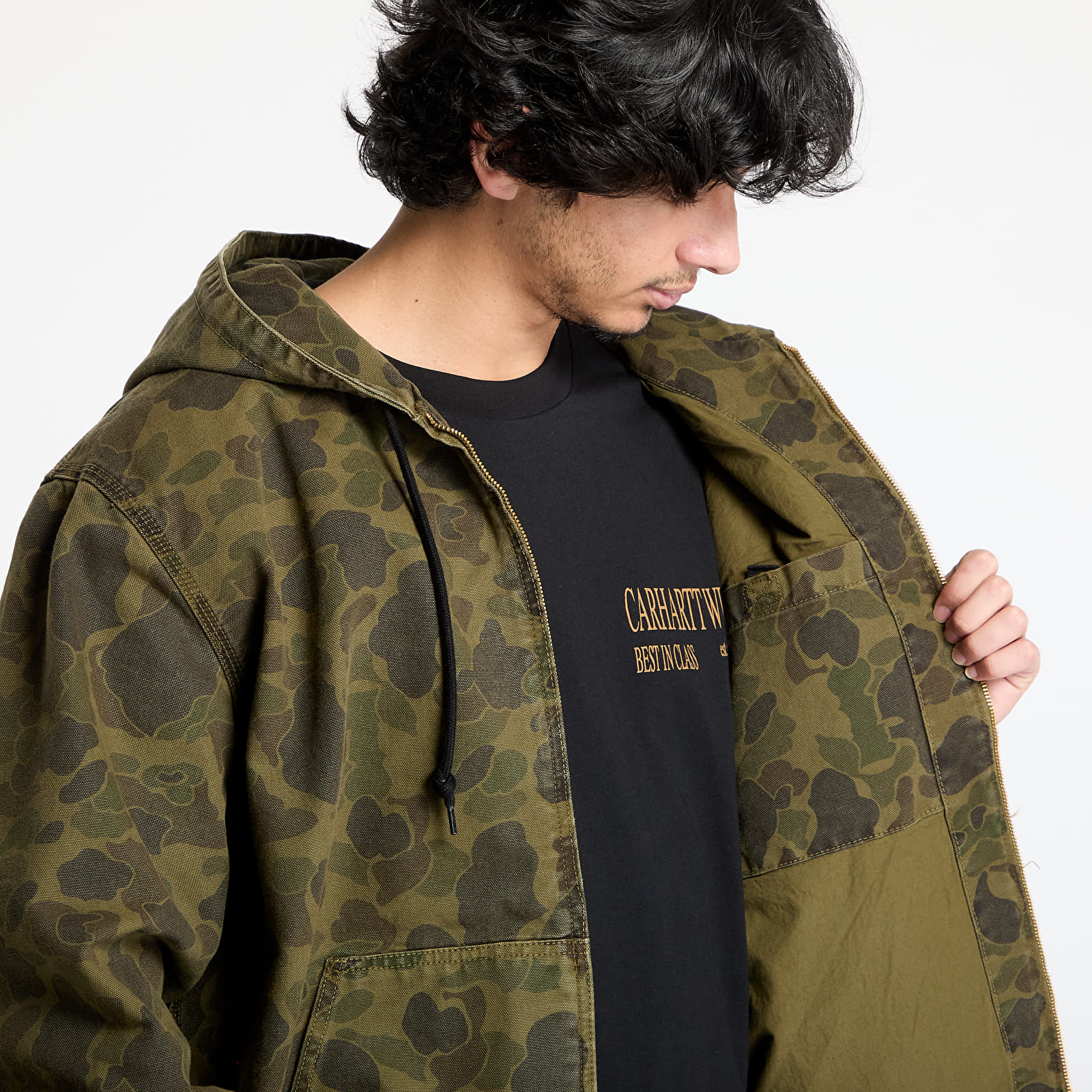 Men's jackets Carhartt WIP Duck Active Jacket UNISEX Camo Duck/ Green/ Office Green Garment Dyed