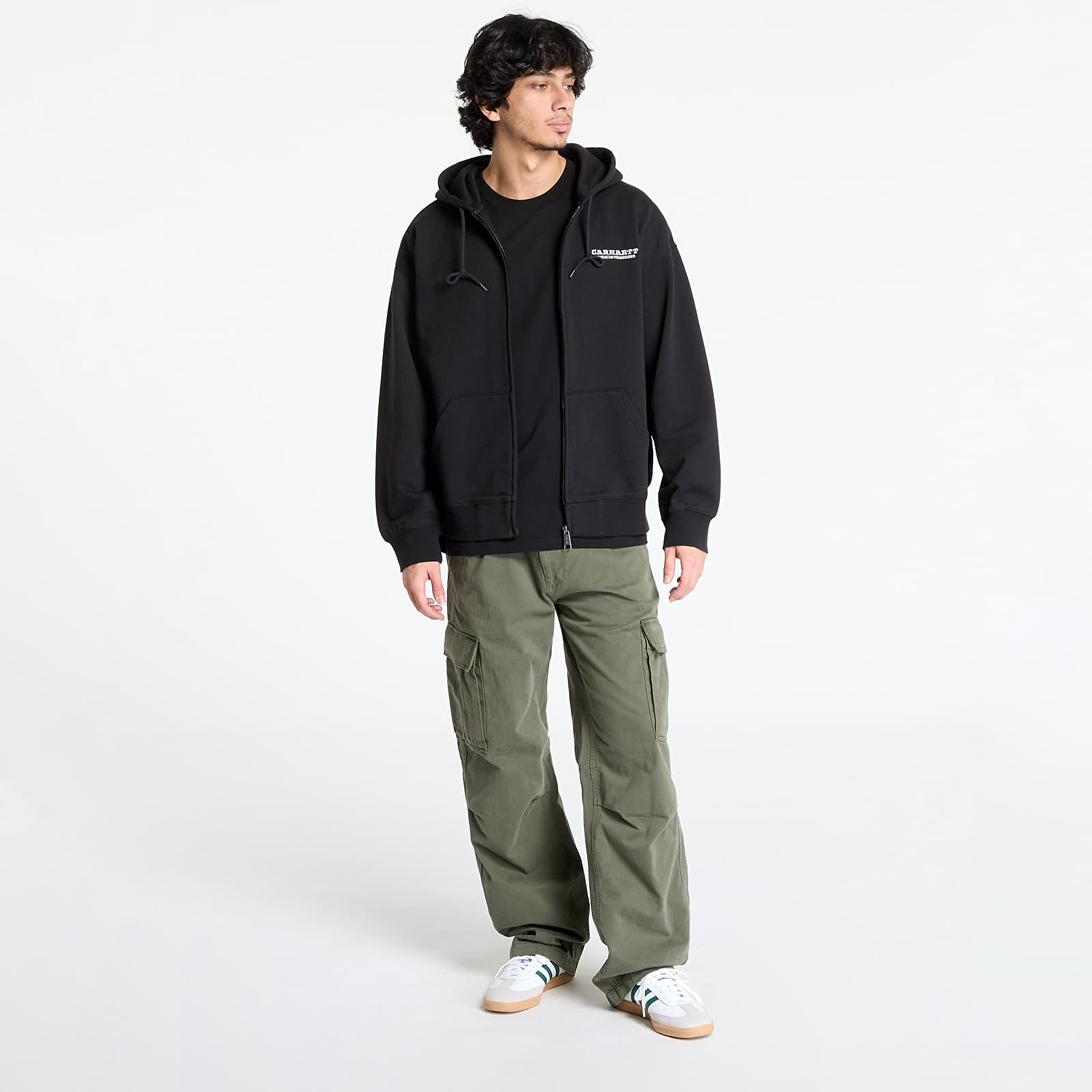Hoodies and sweatshirts  Carhartt WIP Hooded Runaway Sweat Jacket UNISEX Black/ Wax Stone Washed