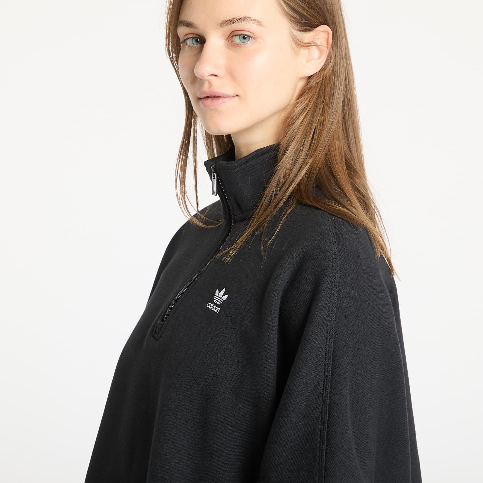 Women's Sweatshirts adidas Essentials French Terry Half Zip Sweatshirt Black