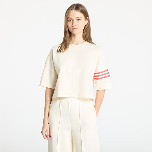 adidas Neuclassics Short Sleeve T-Shirt Cream White/ Real Coral