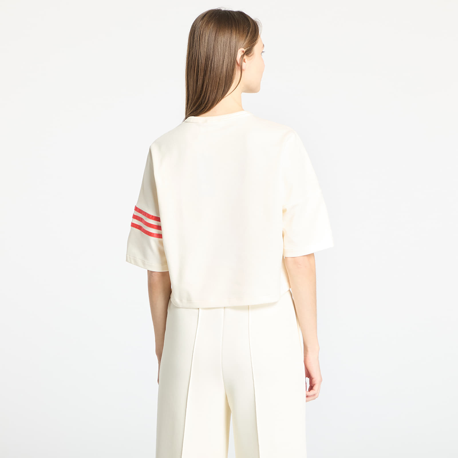 Women's T-shirts adidas Neuclassics Short Sleeve T-Shirt Cream White/ Real Coral