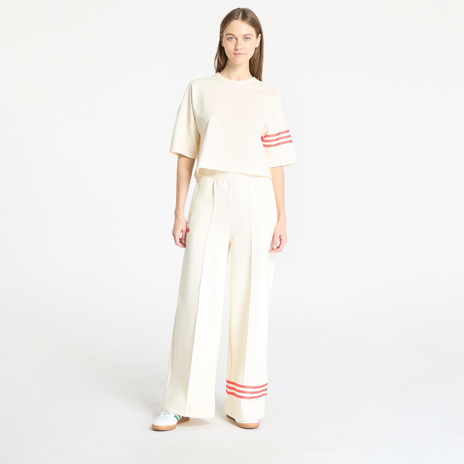 Dámské tepláky adidas Adicolor Neuclassics Trackpant Cream White/ Real Coral