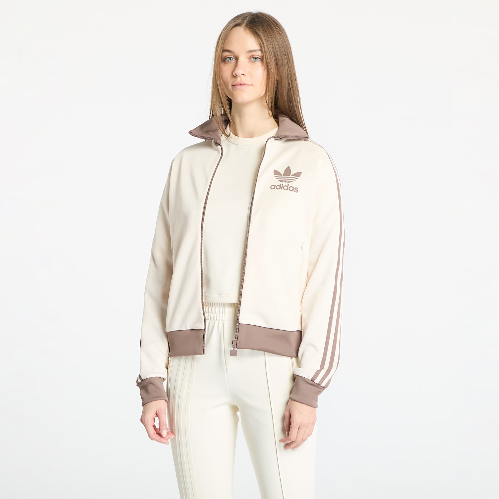 Женски потници adidas Adicolor Classic Track Top Wonder White/ Trace Brown