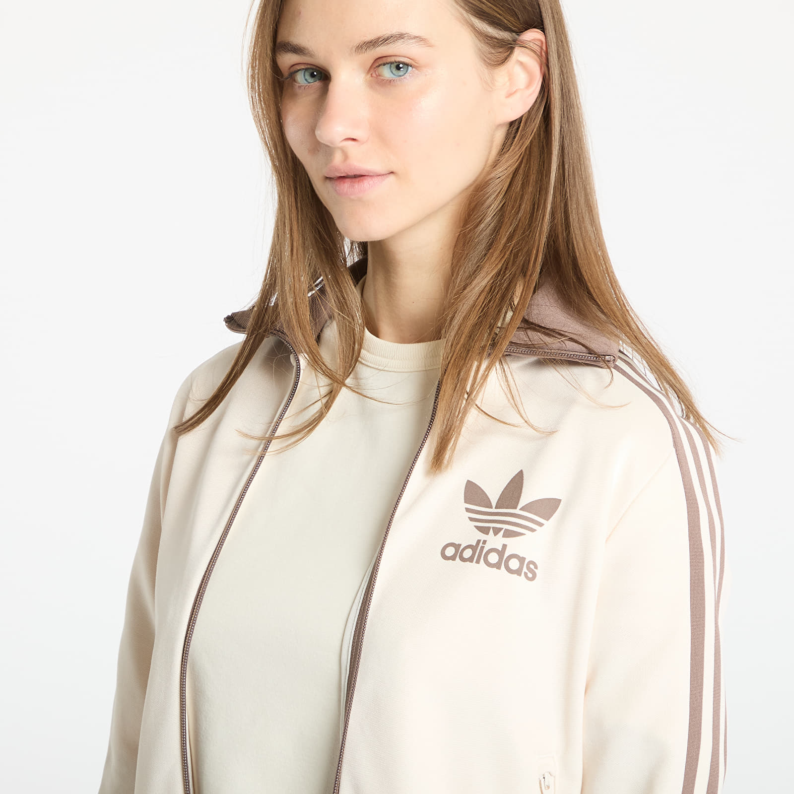 Женски потници adidas Adicolor Classic Track Top Wonder White/ Trace Brown