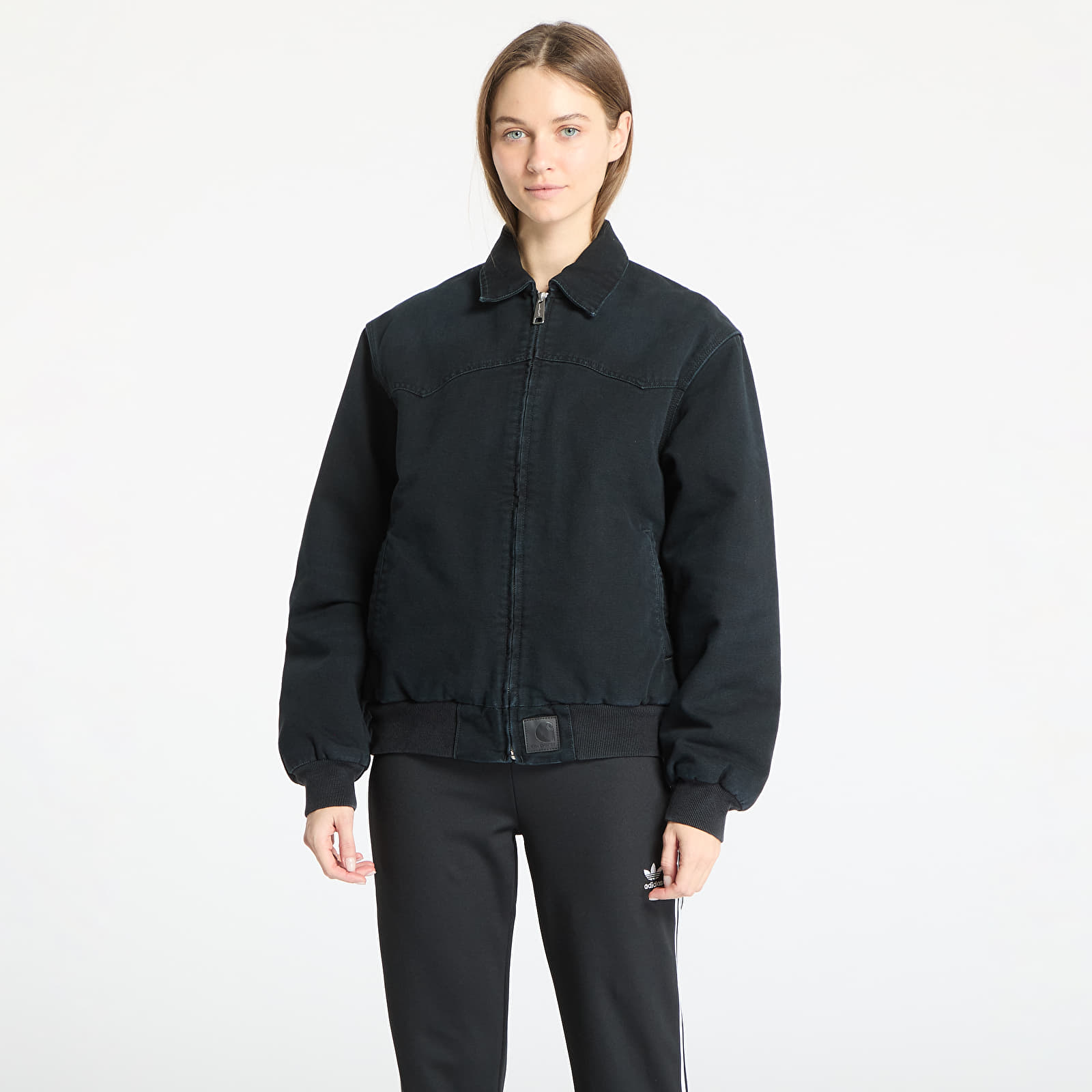 Miesten takit Carhartt WIP OG Santa Fe Jacket UNISEX Black/ Black Stone Canvas