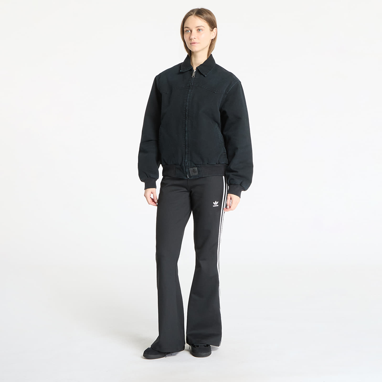 Miesten takit Carhartt WIP OG Santa Fe Jacket UNISEX Black/ Black Stone Canvas