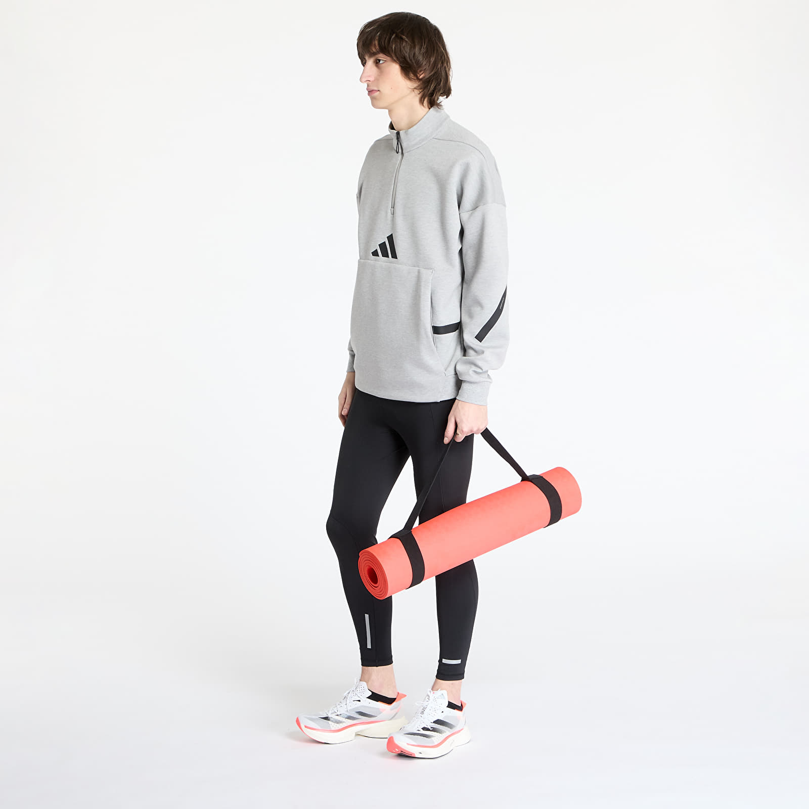 Moške majice adidas Z.N.E. Half Zip Hoodie Grey/ Medium Grey Heather