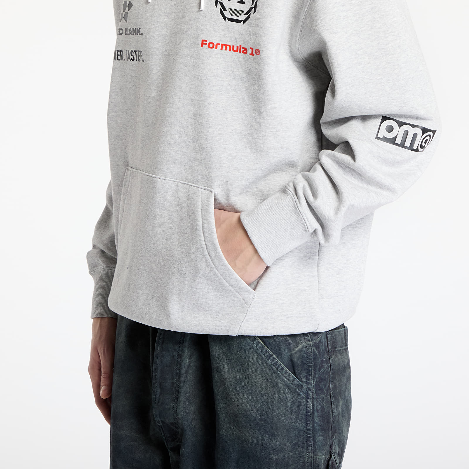 Pánské mikiny Puma F1 Racing Hoodie Light Gray Heather