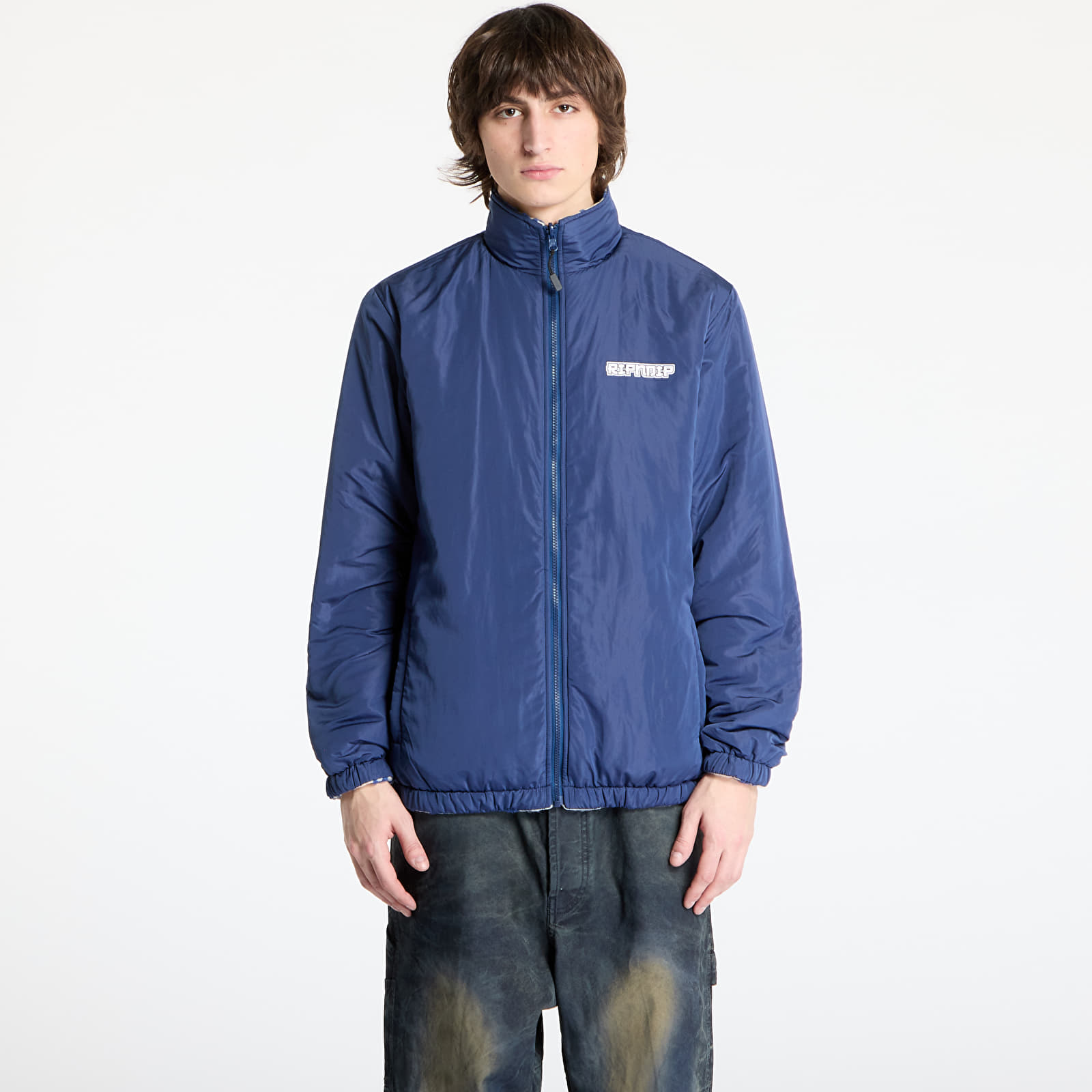 Férfi kabátok RIPNDIP Haku Reversible Jacket Off White/ Navy