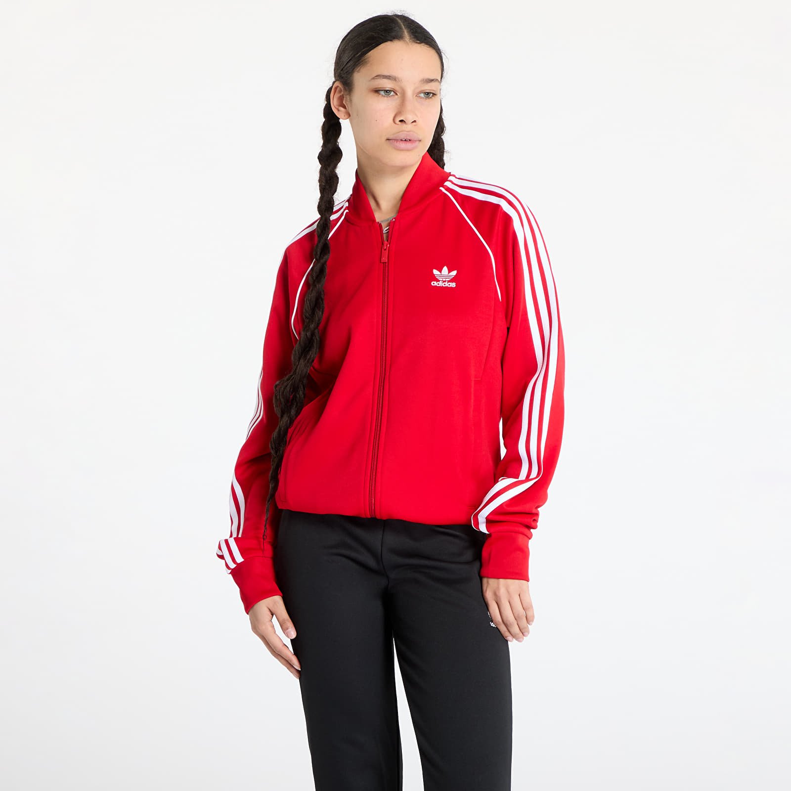 Pánske mikiny adidas SST Adicolor Classics Tracktop UNISEX Better Scarlet/ White