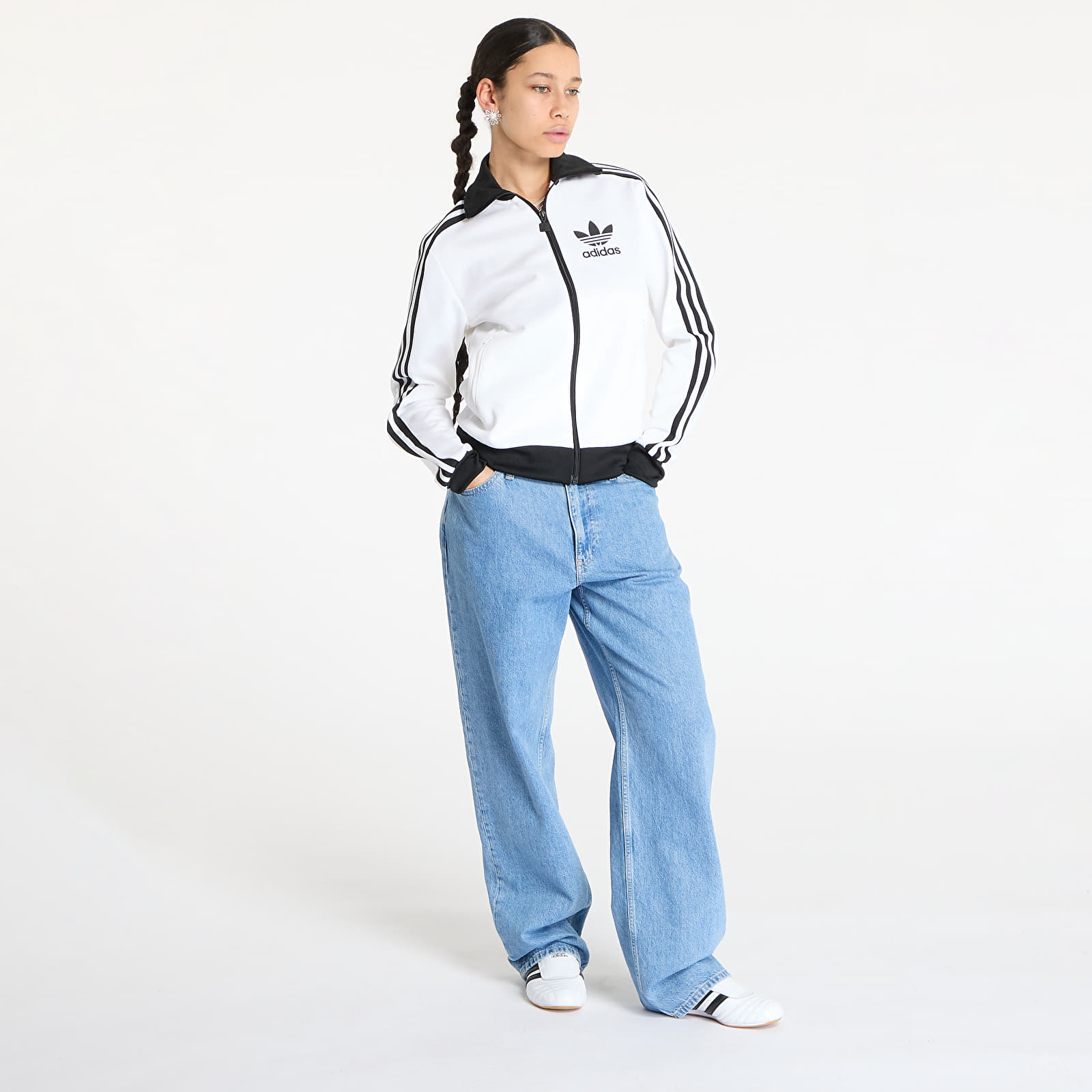 Sudaderas de mujer adidas Adicolor Classic Track Top White