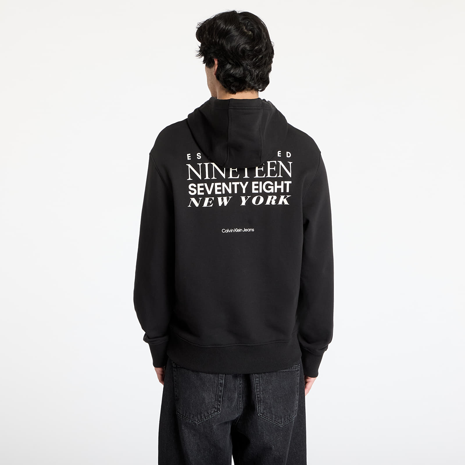 Sudaderas de hombre Calvin Klein Jeans Typeface Graphic Hoodie Black