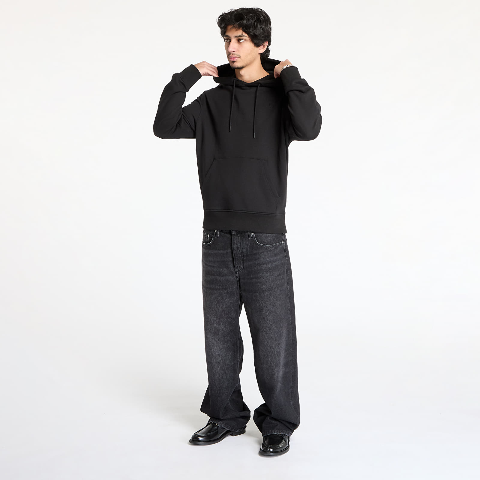 Sudaderas de hombre Calvin Klein Jeans Typeface Graphic Hoodie Black