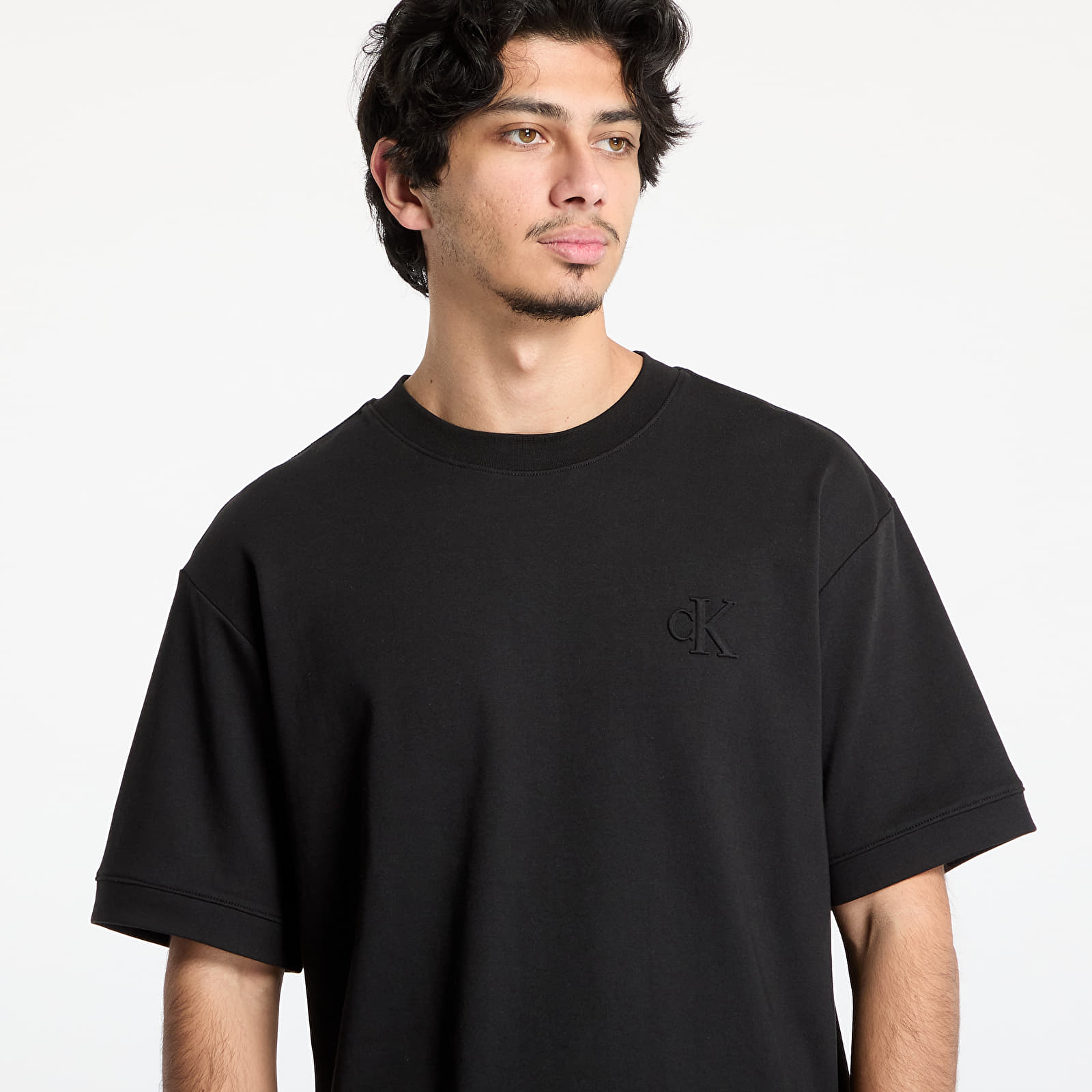 Tricouri pentru bărbați Calvin Klein Jeans Interlock Tee Black