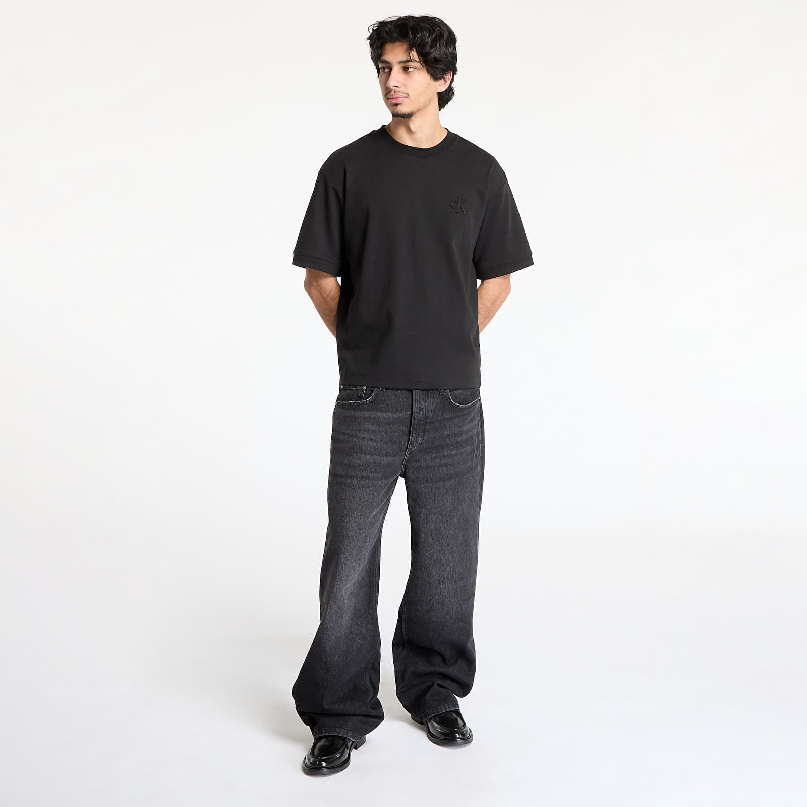 Tricouri pentru bărbați Calvin Klein Jeans Interlock Tee Black