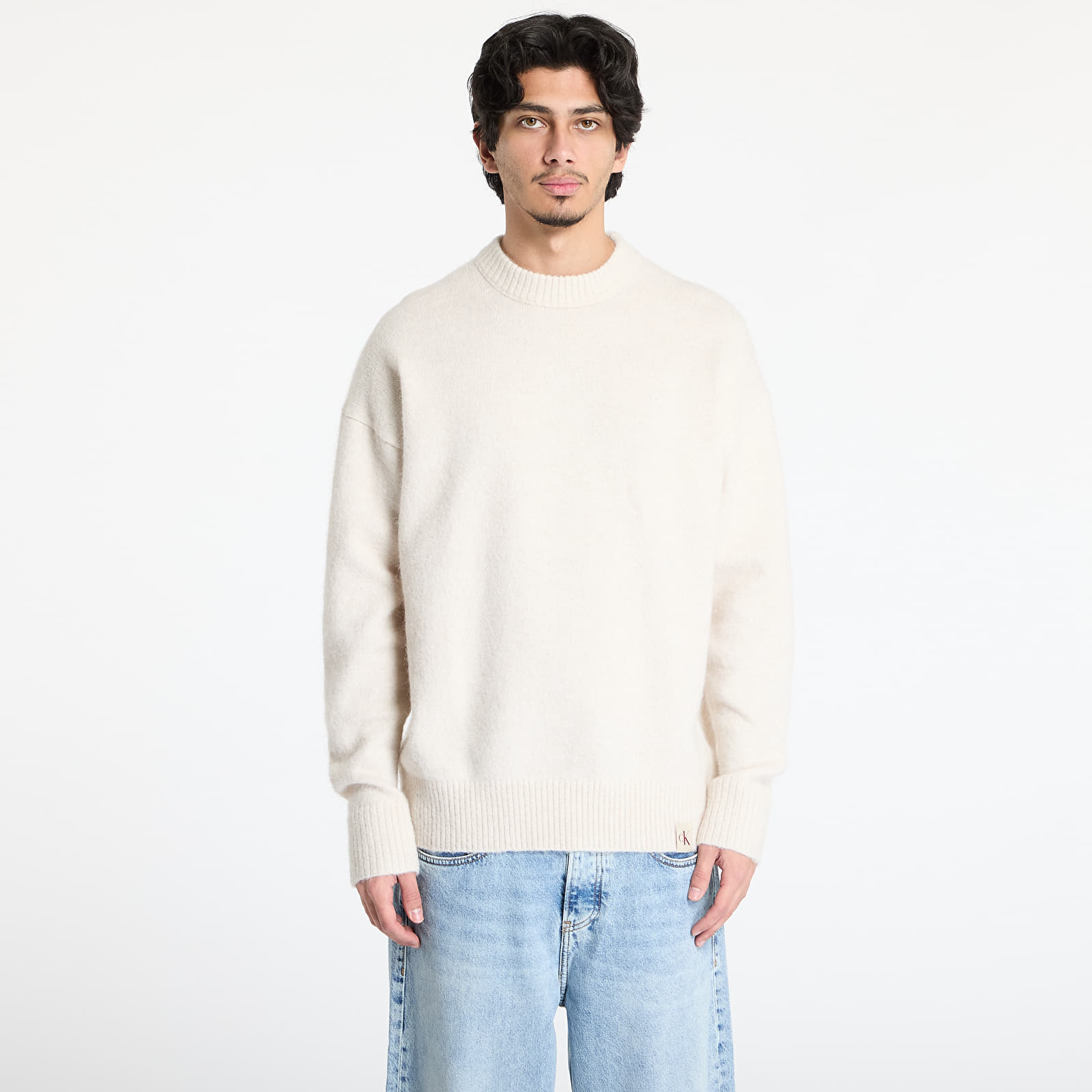 Muški džemperi Calvin Klein Jeans Warm Texture Sweater Moonbeam